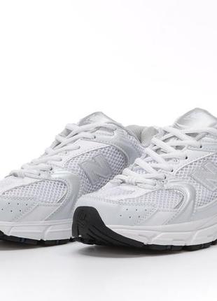 Кроссовки new balance 550 white green size серебряные