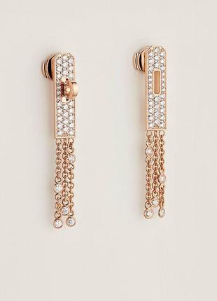 Серьги золотистые с камушками