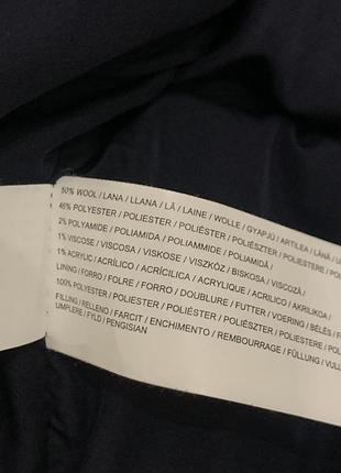 Зимова куртка пуховик mango man темно синя вовняна7 фото