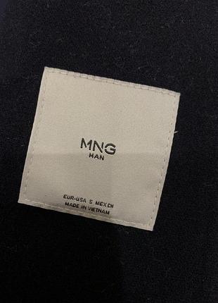 Зимова куртка пуховик mango man темно синя вовняна8 фото