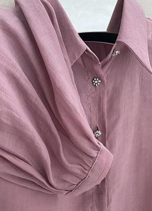 Роскошная блуза zara с объёмными рукавами7 фото
