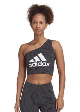 Adidas top ассиметричный на одно плечо адидас для спорта фитнеса йоги бега