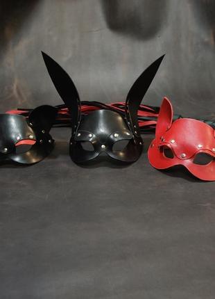 Подарунковий комплект з шкіри: 3 маски на вибір кішка і зайчик8 фото