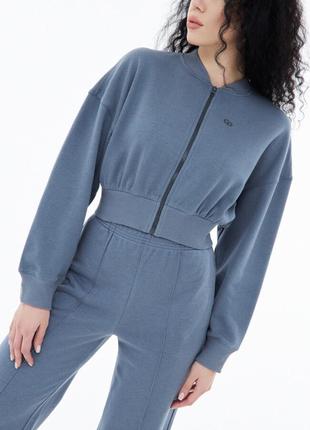 Укороченная зепка зип-худи кофта на замке 40167.1