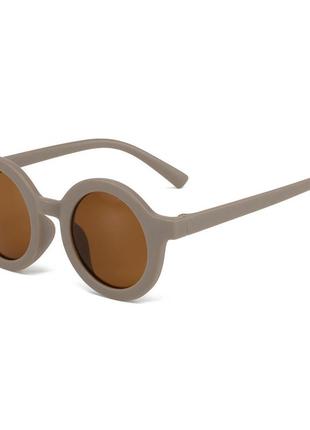 Дитячі сонцезахисні окуляри, круглі персикові1 фото