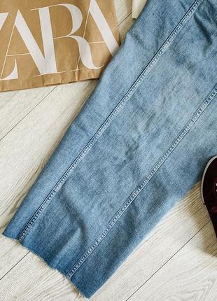 Довга джинсова спідниця з розрізом zara3 фото