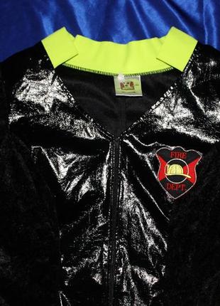 Міні сукня костюм пожежниця оксамитовий лаковий вініловий р. l 46 для рольових ігор фетіш фетиш пожа3 фото