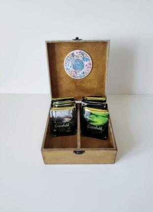 Скринька на два відділення для чайних пакетиків.4 фото