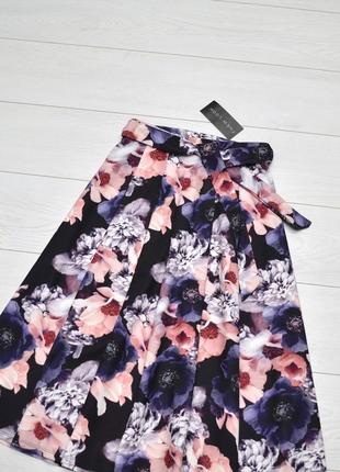 Красива юбка міді в квіти new look.2 фото