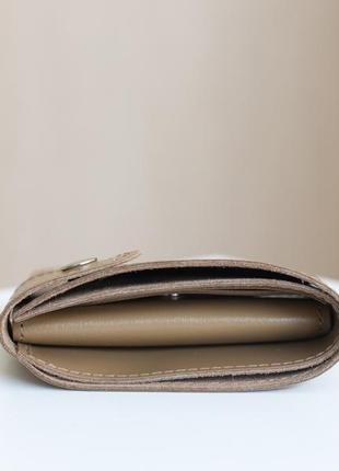 Місткий гаманець ручної роботи арт. 101 кольору капучіно з натуральної шкіри7 фото