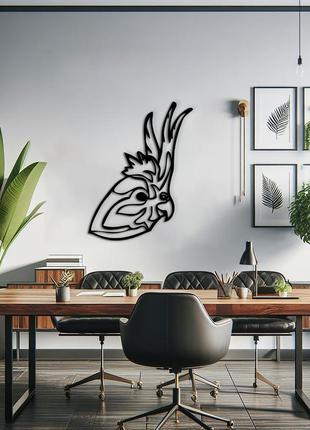 Декоративное панно из дерева, современная картина на стену "попугай", стиль минимализм 20x28 см6 фото