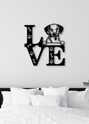 Панно love&paws далматинець 20x20 см - картини та лофт декор з дерева на стіну.