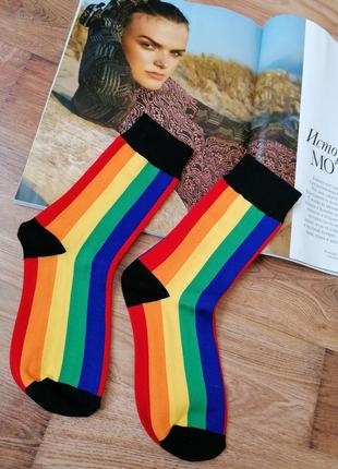 Стильні шкарпетки у кольорову смужку2 фото