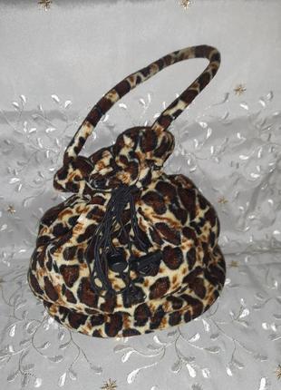 Новая бархатная сумочка ридикюль леопардовый принт1 фото