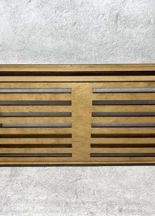 Дерев'яна коробка для роутера на стіну "lines" 35х25х12 см дуб
