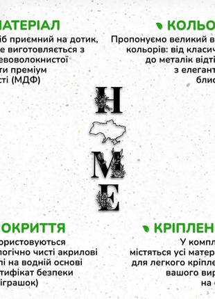 Сучасна картина на стіну, декор в кімнату "квітковий дім з картою україни", стиль лофт 15x50 см7 фото