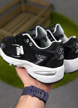 Кроссовки new balance 725 черные на белой5 фото