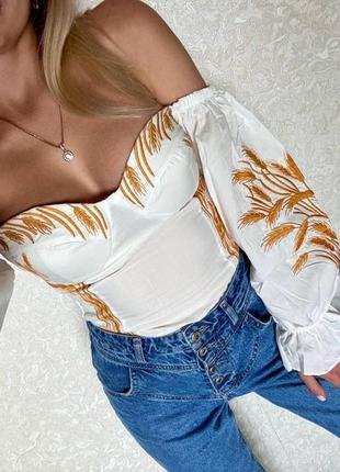 Корсетный топ в стиле вышиванка