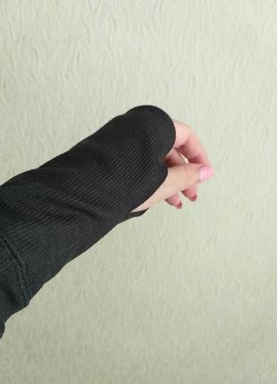 Кроп топ. гольф. водолазка. укороченный лонгслив. спортивная кофта с начесом. прорези для больших пальцев. эластиковый. темно-серый, асфальтовый.7 фото