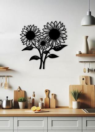 Декор в кімнату, сучасна картина на стіну "сім'я соняшників", стиль лофт 20x20 см6 фото