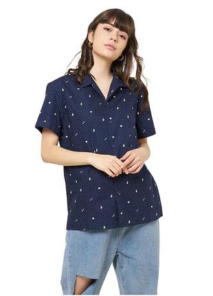 Літня сорочка жіноча h&m l.o.g.g. з короткими рукавами штапель 100% бавовна