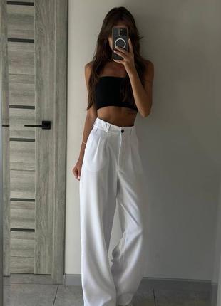 Брюки палаццо 6 кольорів штаны палаццо черные белые графит бежевый