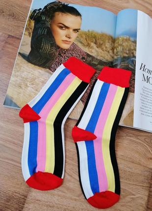 Шкарпетки у кольорову смужку1 фото