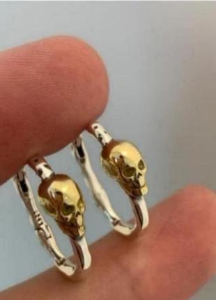Серьги кольца серебро silver original