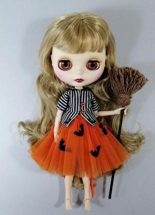 Костюм ведьмочки для куклы одежда для блайз на хеллоуин комплект для blythe с летучими мышками набор