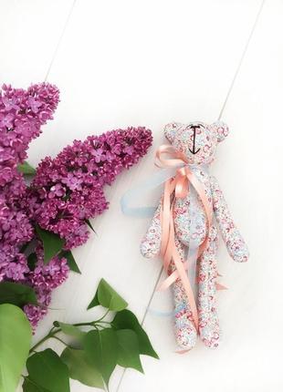 Цветочный мишка тильда мишутка ведмедик тедди игрушка подарок іграшка текстильная кукла