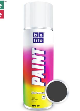 Універсальна акрилова аерозольна фарба чорна матова belife universal №4 400мл