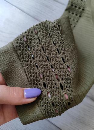 Вкорочені легінси gymshark в кольорі хакі xs s з широкою резинкою/ з перфорацією/...