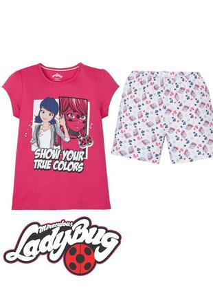 Пижама miraculous 2-3-4 года. леди баг lady bag ladybug футболка и шорты домашний костюм комплект набор летняя пижамка lupilu george primark c&a hm