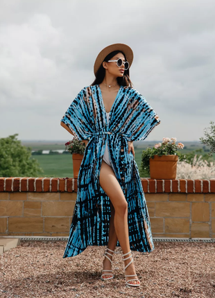 Кардиган новый, накидка из натуральной ткани, яркий уличный халат🌵