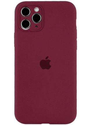Чехол с защитой камеры silicone case full apple iphone 13 pro max plum