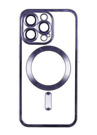 Чехол tpu metallic full camera magsafe apple iphone 15 dark purple