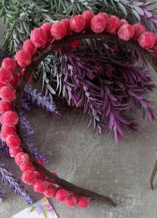 Обруч для волосся калина червона