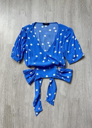 Топ блакитний в горох
