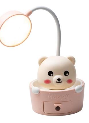 Дитяча настільна лампа cute pets з точилкою для олівців