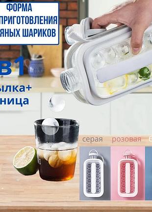 Форма для льда бутылка, лоток для воды 2 в 1с кубиками льда, форма для замораживания воды