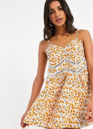 . Брендове плаття, сарафан міні "asos" у дрібну квіточку. розмір uk10/eur38.