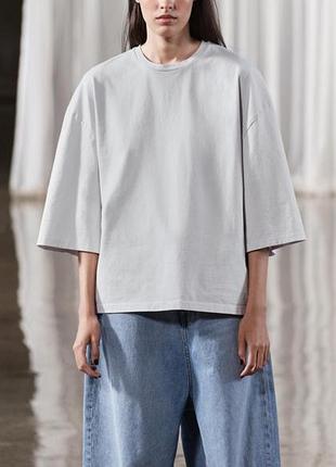 Zara oversized cotton t-shirt футболка оверсайз