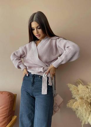 Жіночий теплий кардиган колір рожевий  441418