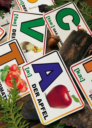 Детские развивающие карточки домана ‘‘алфавит’’ на немецком языке, в наборе 30 карточек