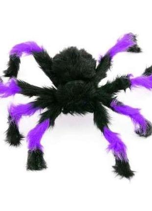 Паук из меха 50см (черный с фиолетовым)