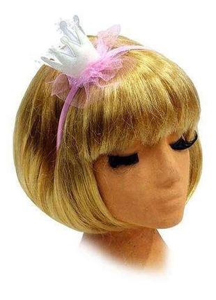 "юная принцесса". розовая корона на обруче