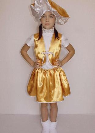 Гриб лисичка. детский карнавальный костюм (девочка)