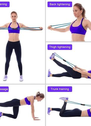 Тренажер эспандер трубчатый восьмерка для фитнеса wo-6 эспандер для дома