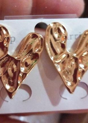 Кліпси (без проколу) сережки метал серце пр-во корея