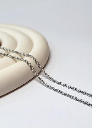 Срібна цепочка ланцюжок жгут 45 см срібло 925 проби родоване 2.30г 803р2/45